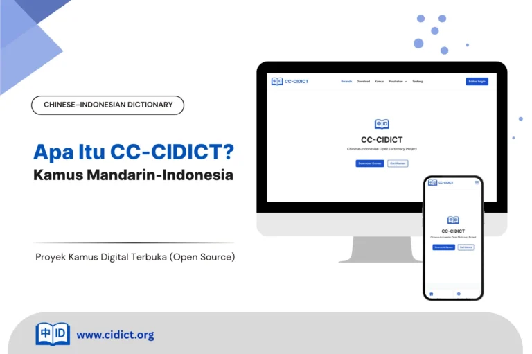 Apa Itu CC-CIDICT Kamus Mandarin-Indonesia